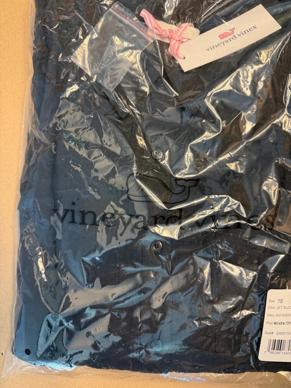 Vineyard Vines women’s gauzy weekend button down Jet Black Button-Down Shirt